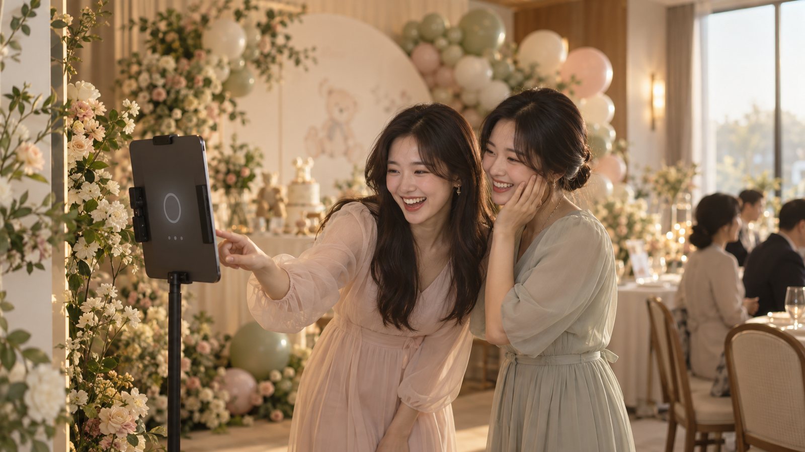 돌잔치 포토존에서