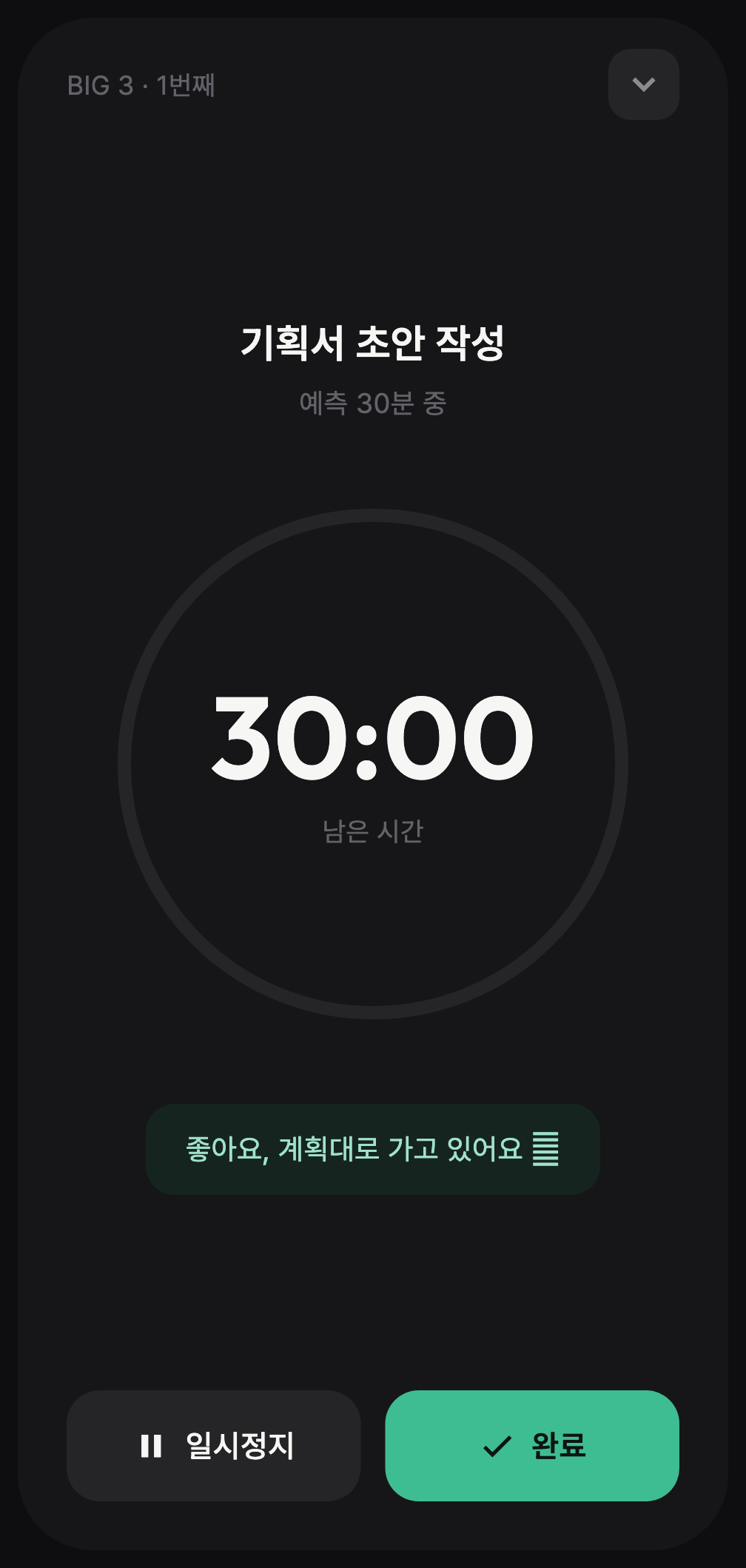 포커스 모드 화면